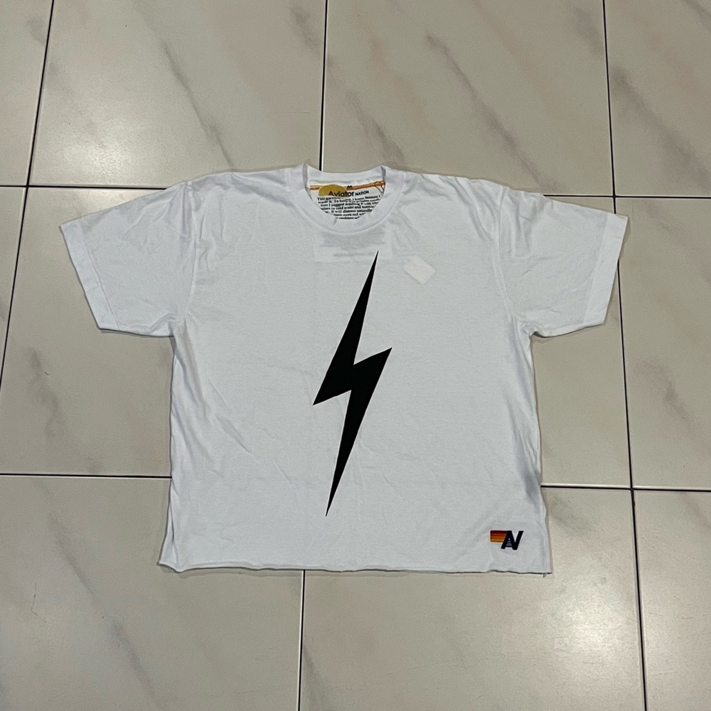 Aviator Nation White Bolt T-shirt - M